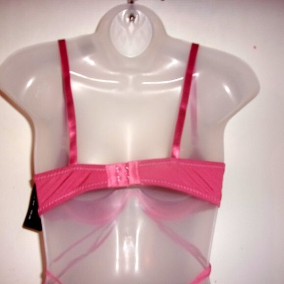 Youmita Mauvewood Metallic Lace Plunge 36C Bra and Medium Lace Boyshorts - Picture 5 of 13